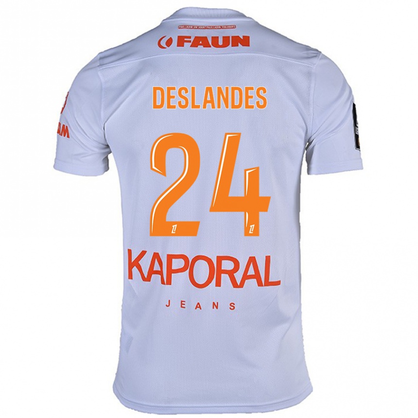 Kids Football Océane Deslandes #24 White Away Jersey 2024/25 T-Shirt Canada