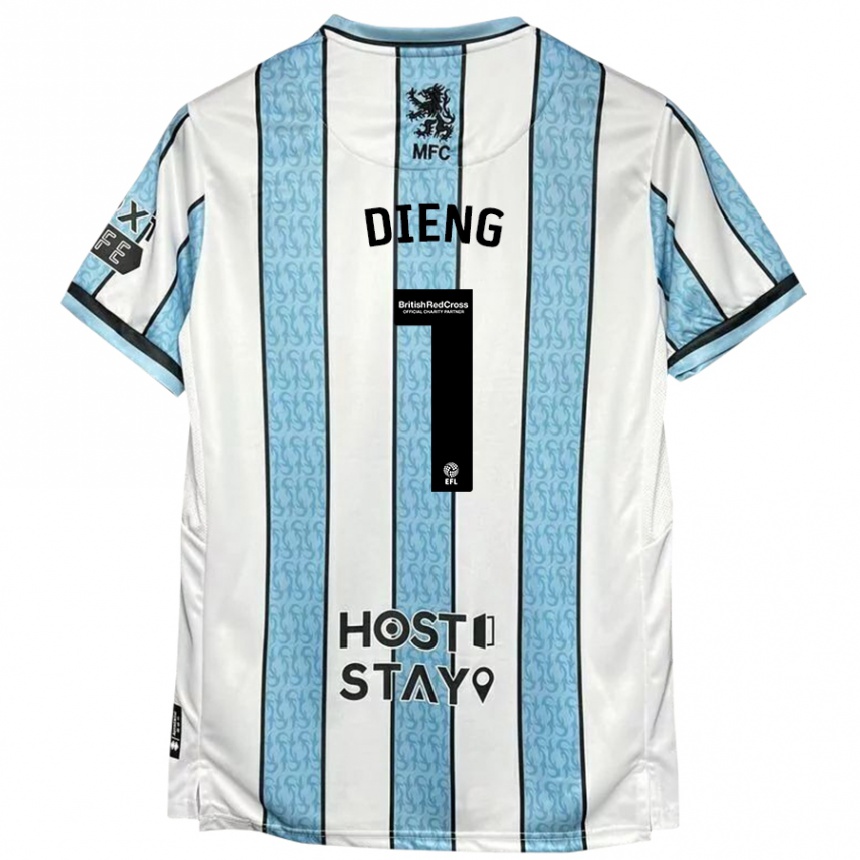 Enfant Football Maillot Seny Dieng #1 Blanc Bleu Tenues Extérieur 2024/25 Canada