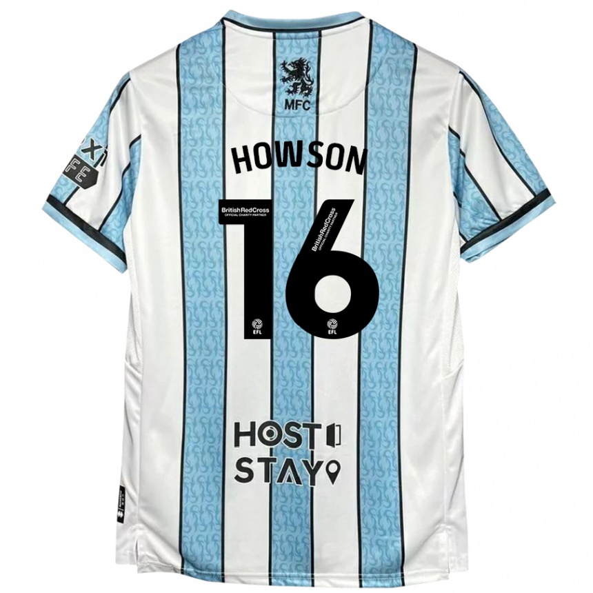 Kids Football Jonathan Howson #16 White Blue Away Jersey 2024/25 T-Shirt Canada