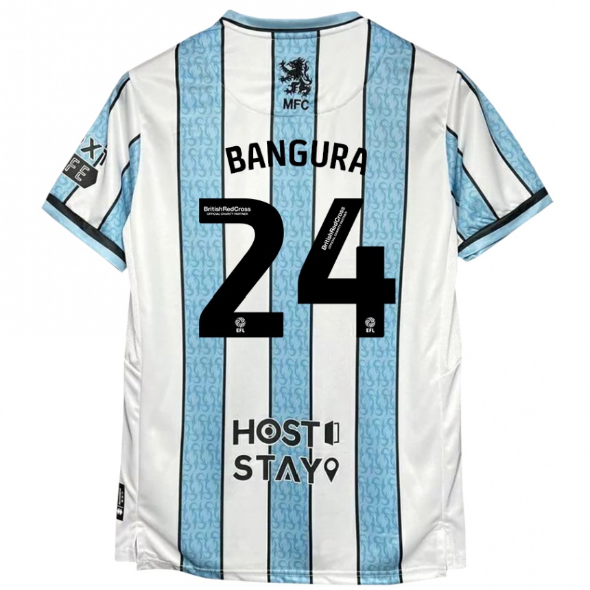 Kids Football Alex Bangura #24 White Blue Away Jersey 2024/25 T-Shirt Canada