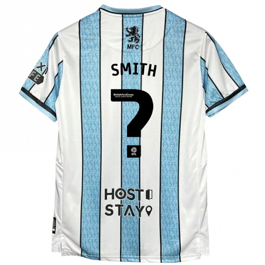 Enfant Football Maillot Tyler Smith #0 Blanc Bleu Tenues Extérieur 2024/25 Canada