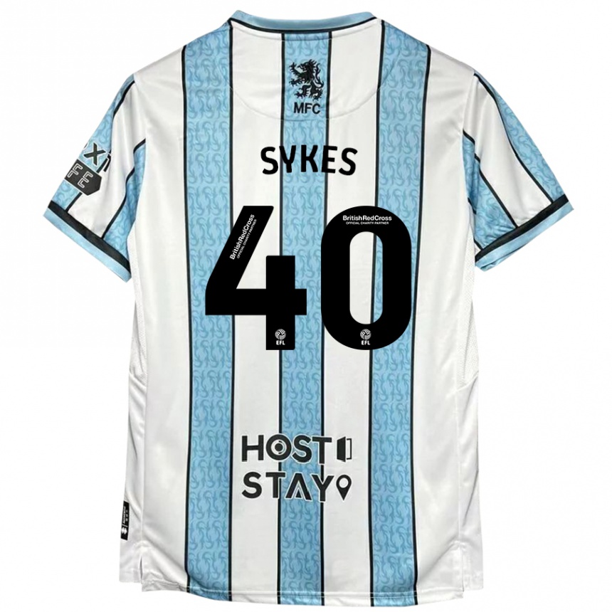 Enfant Football Maillot Cain Sykes #40 Blanc Bleu Tenues Extérieur 2024/25 Canada