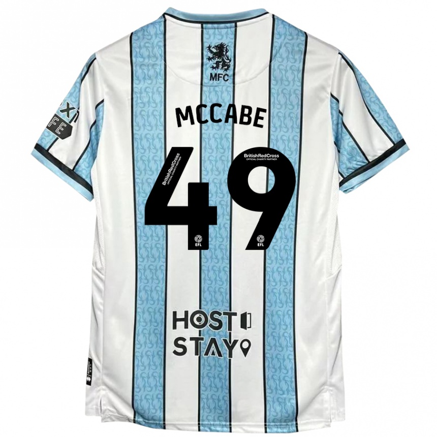 Enfant Football Maillot Law Mccabe #49 Blanc Bleu Tenues Extérieur 2024/25 Canada