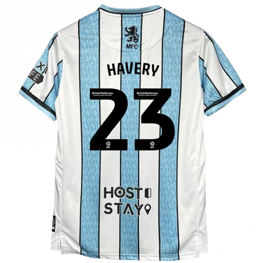 Kids Football Nicole Havery #23 White Blue Away Jersey 2024/25 T-Shirt Canada