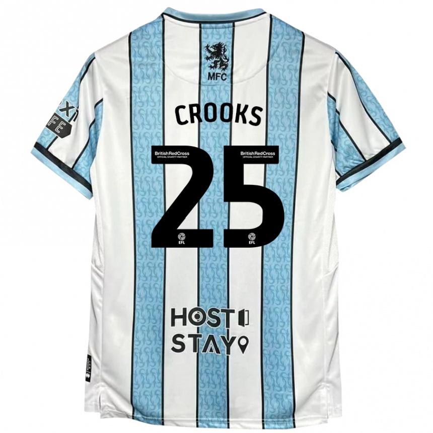 Kids Football Matt Crooks #25 White Blue Away Jersey 2024/25 T-Shirt Canada