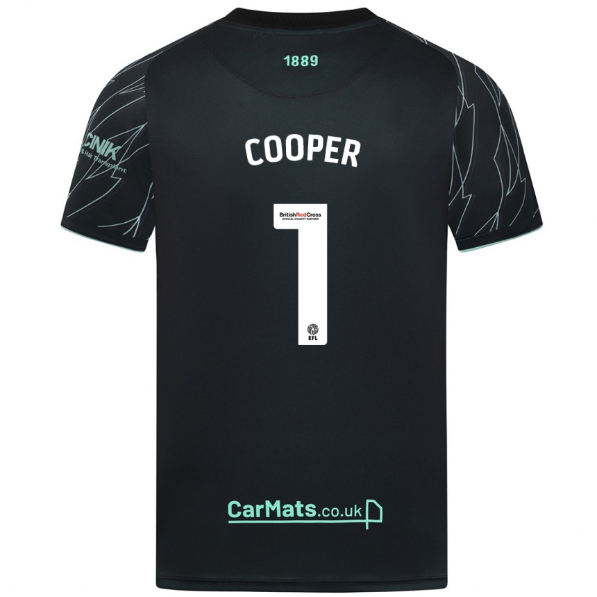 Kids Football Michael Cooper #1 Black Green Away Jersey 2024/25 T-Shirt Canada