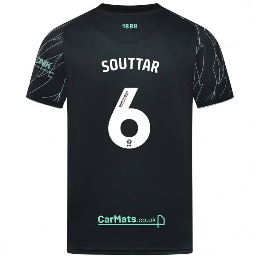 Kids Football Harry Souttar #6 Black Green Away Jersey 2024/25 T-Shirt Canada