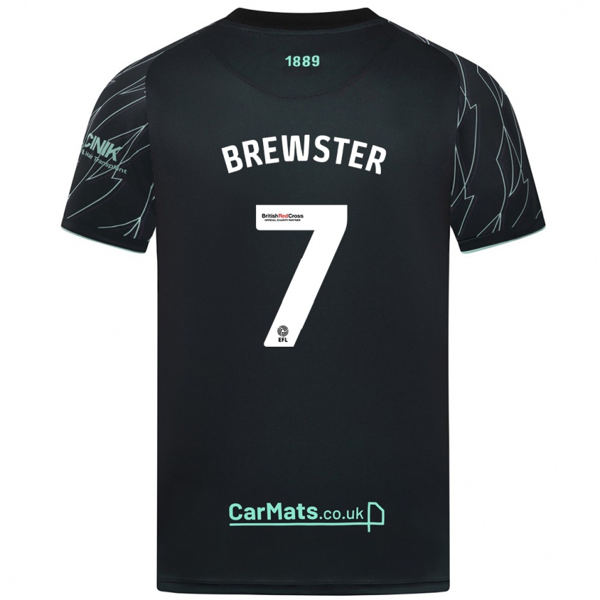 Enfant Football Maillot Rhian Brewster #7 Noir Vert Tenues Extérieur 2024/25 Canada