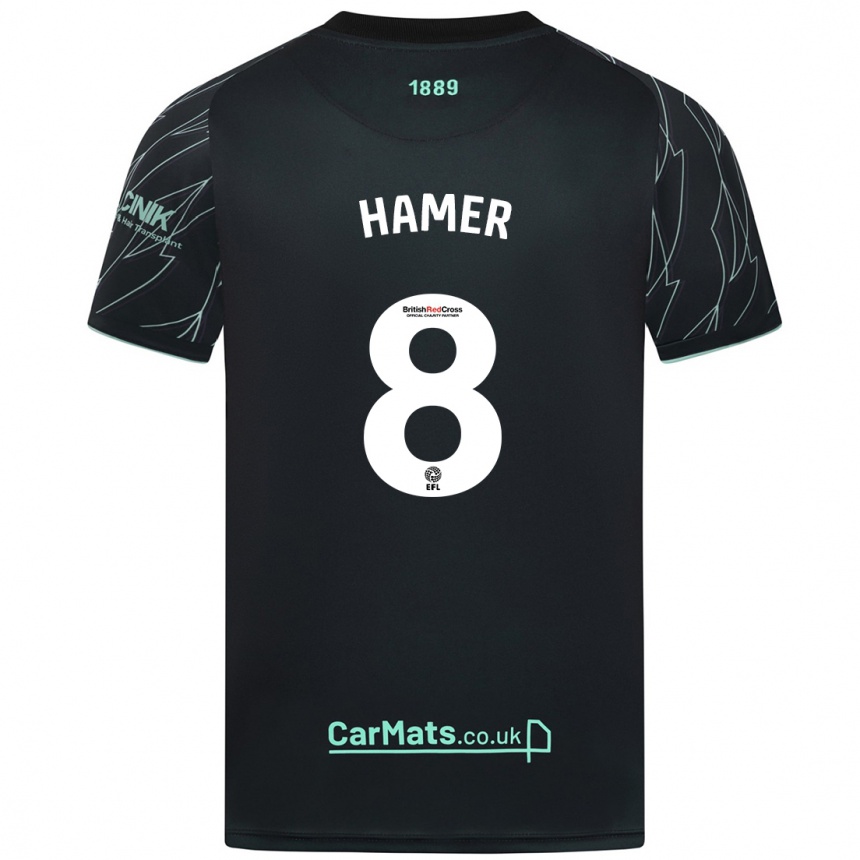 Kids Football Gustavo Hamer #8 Black Green Away Jersey 2024/25 T-Shirt Canada