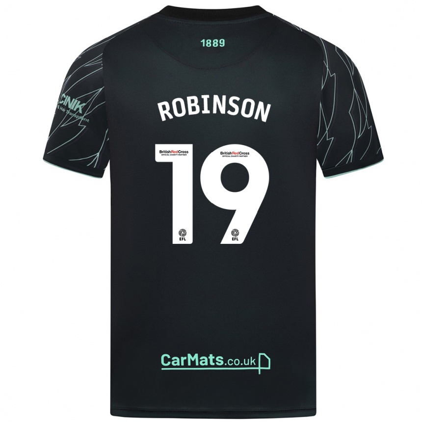 Kids Football Jack Robinson #19 Black Green Away Jersey 2024/25 T-Shirt Canada