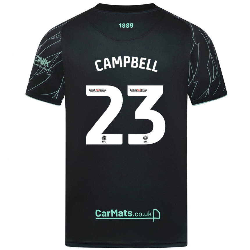 Kids Football Tyrese Campbell #23 Black Green Away Jersey 2024/25 T-Shirt Canada