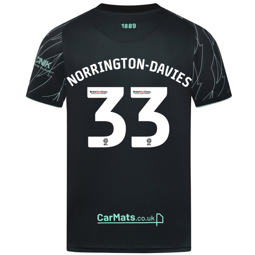 Kids Football Rhys Norrington-Davies #33 Black Green Away Jersey 2024/25 T-Shirt Canada