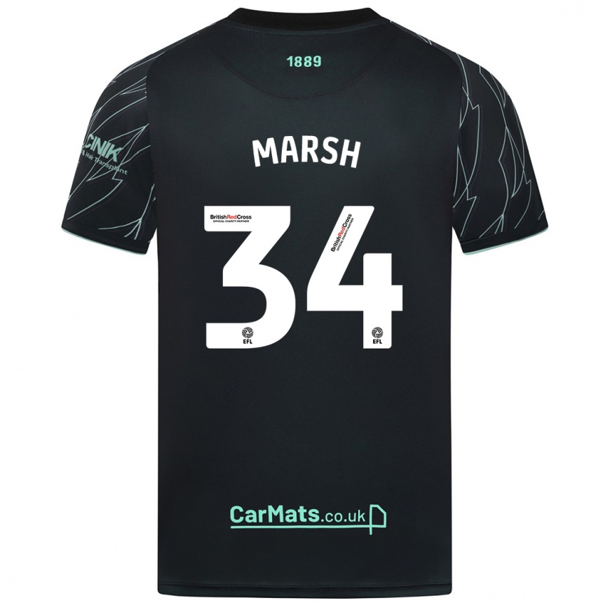 Kids Football Louie Marsh #34 Black Green Away Jersey 2024/25 T-Shirt Canada