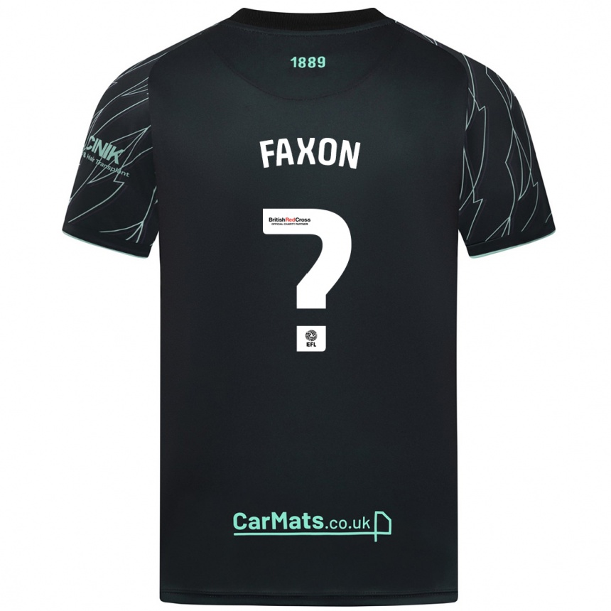 Kids Football Luke Faxon #0 Black Green Away Jersey 2024/25 T-Shirt Canada