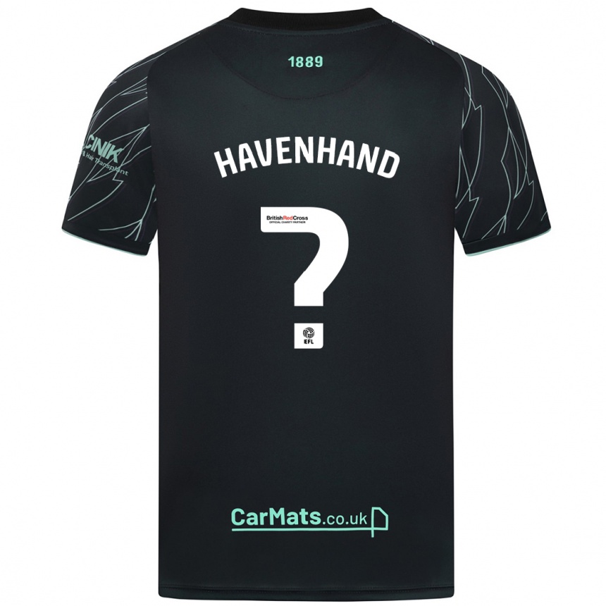 Kids Football Kurtis Havenhand #0 Black Green Away Jersey 2024/25 T-Shirt Canada