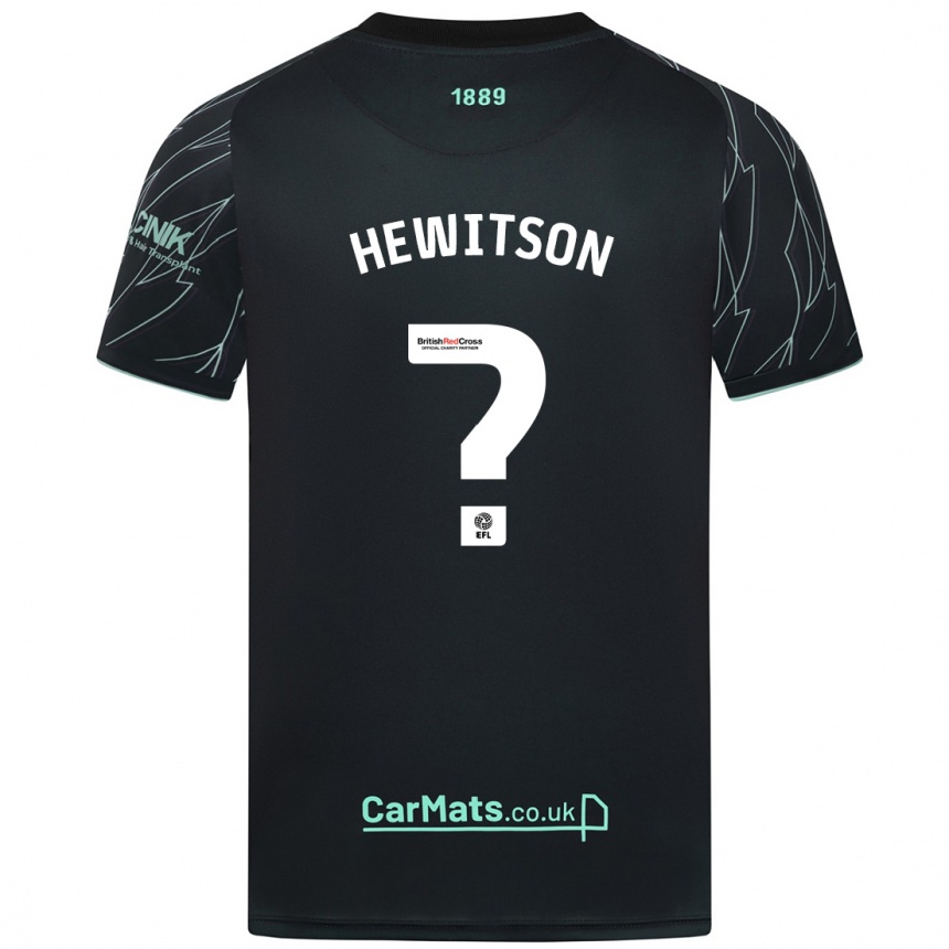 Kids Football Coby Hewitson #0 Black Green Away Jersey 2024/25 T-Shirt Canada