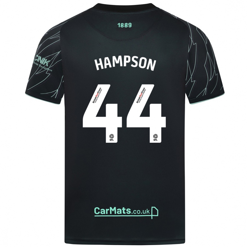 Kids Football Owen Hampson #44 Black Green Away Jersey 2024/25 T-Shirt Canada