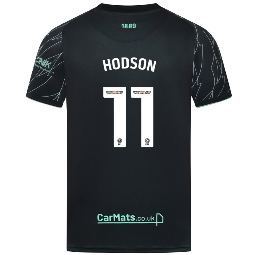 Kids Football Ashley Hodson #11 Black Green Away Jersey 2024/25 T-Shirt Canada