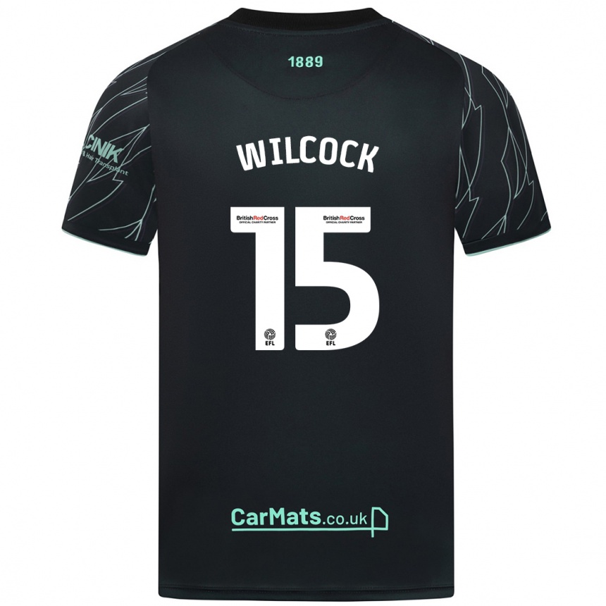 Kids Football Tamara Wilcock #15 Black Green Away Jersey 2024/25 T-Shirt Canada