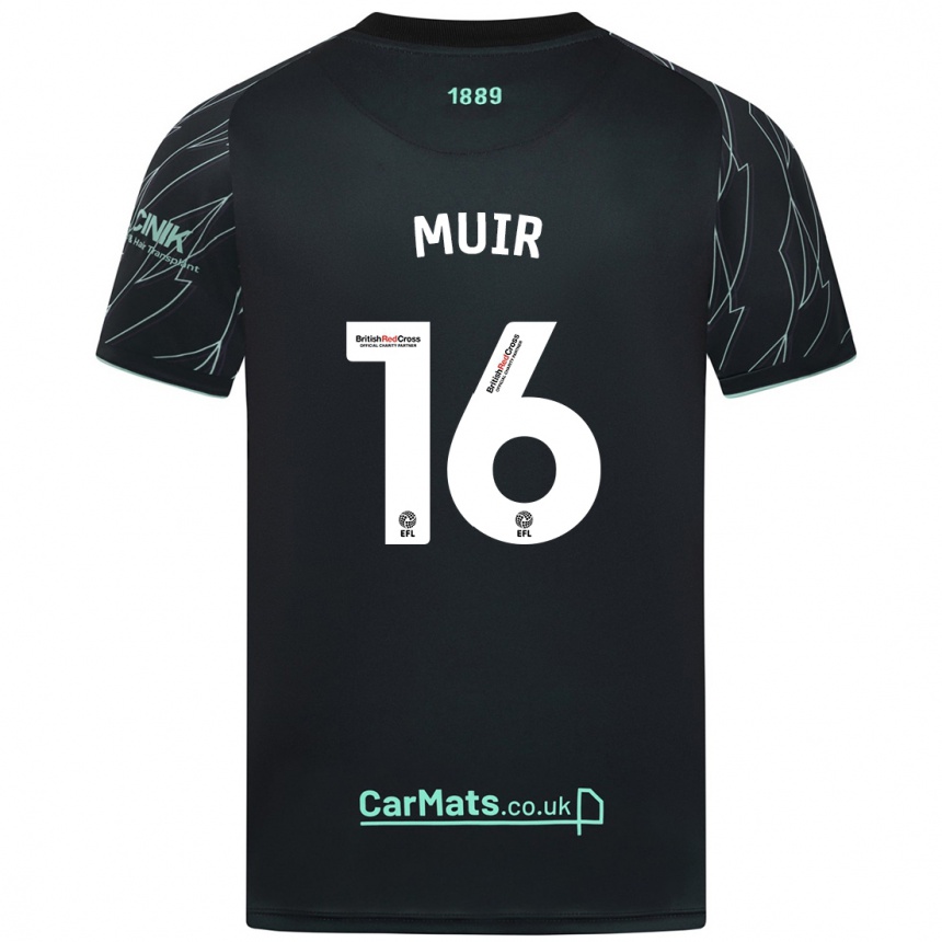 Enfant Football Maillot Chene Muir #16 Noir Vert Tenues Extérieur 2024/25 Canada