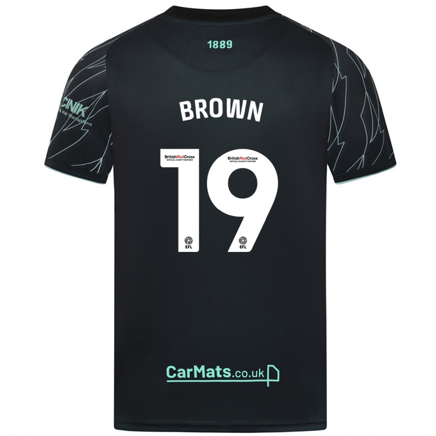 Kids Football Alanta Brown #19 Black Green Away Jersey 2024/25 T-Shirt Canada