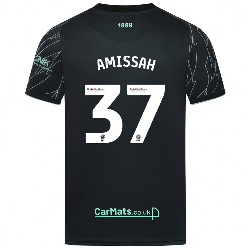 Kids Football Jordan Amissah #37 Black Green Away Jersey 2024/25 T-Shirt Canada