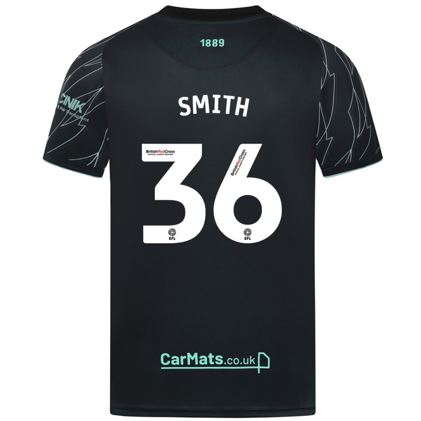 Kids Football Joshua Smith #36 Black Green Away Jersey 2024/25 T-Shirt Canada