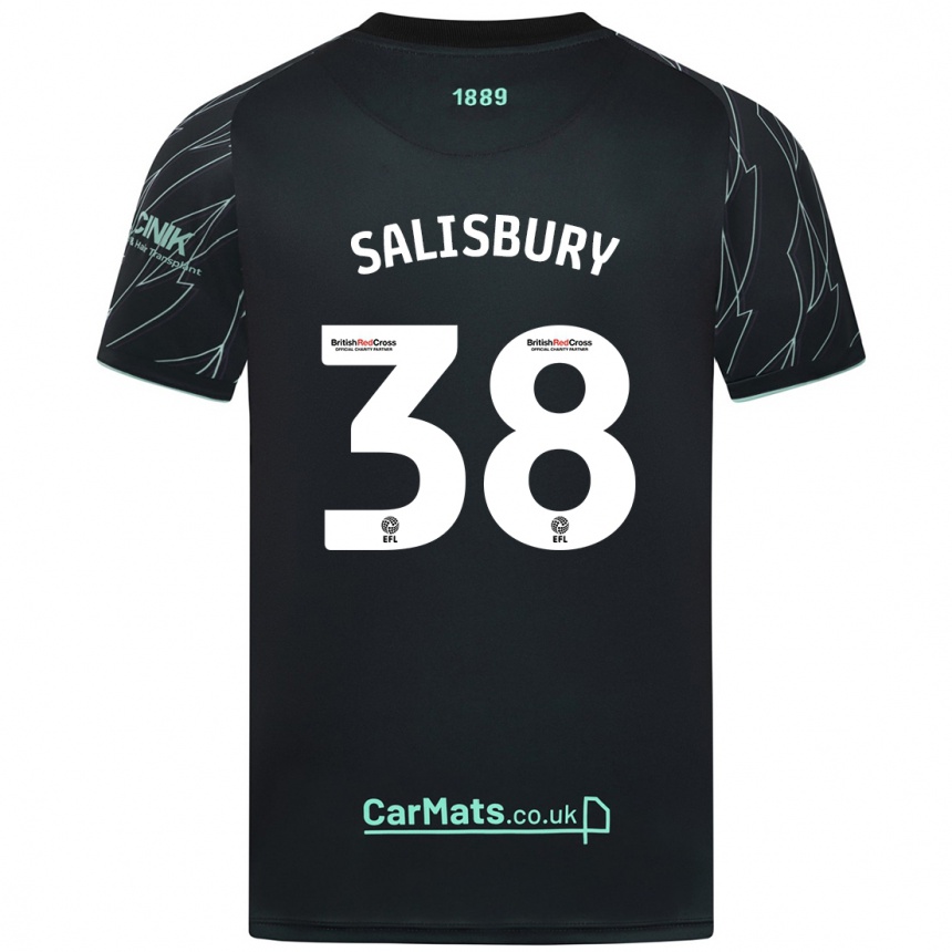 Kids Football Chloe Salisbury #38 Black Green Away Jersey 2024/25 T-Shirt Canada