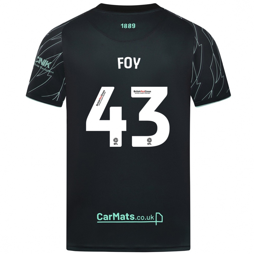 Kids Football Gus Foy #43 Black Green Away Jersey 2024/25 T-Shirt Canada