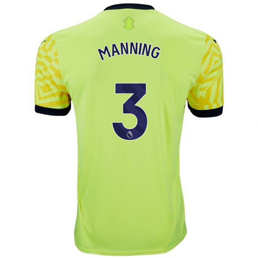 Enfant Football Maillot Ryan Manning #3 Jaune Tenues Extérieur 2024/25 Canada