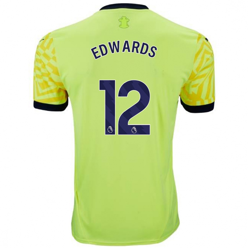 Kids Football Ronnie Edwards #12 Yellow Away Jersey 2024/25 T-Shirt Canada