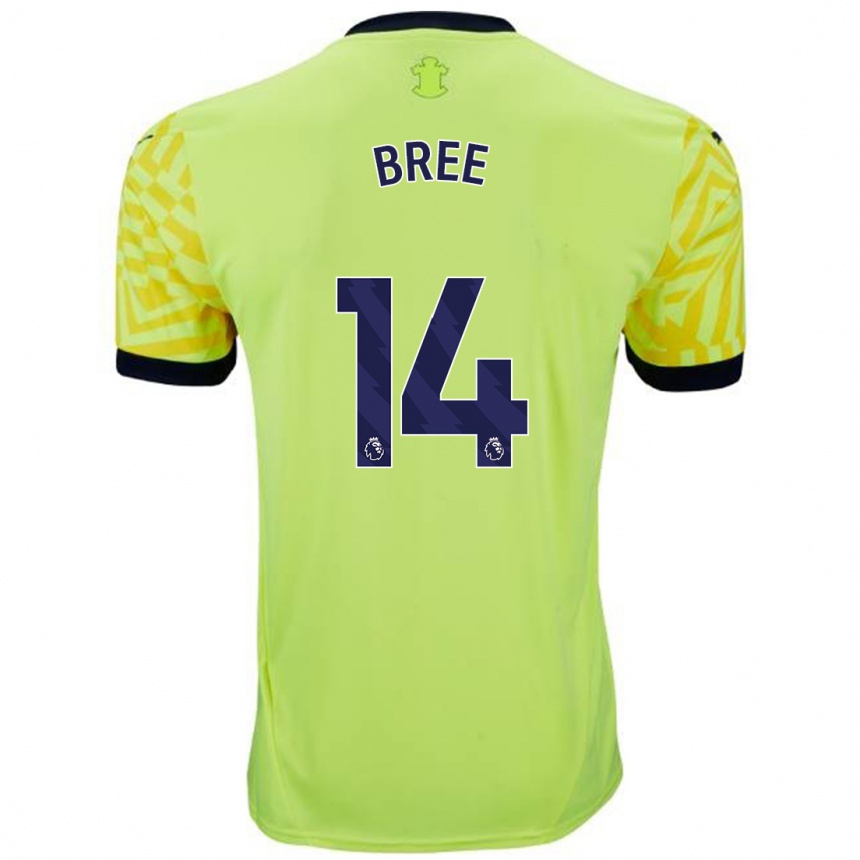 Kids Football James Bree #14 Yellow Away Jersey 2024/25 T-Shirt Canada