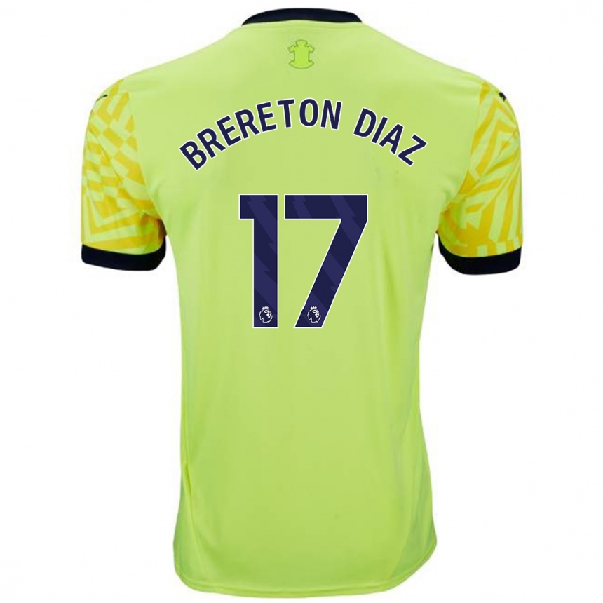 Kids Football Ben Brereton Díaz #17 Yellow Away Jersey 2024/25 T-Shirt Canada