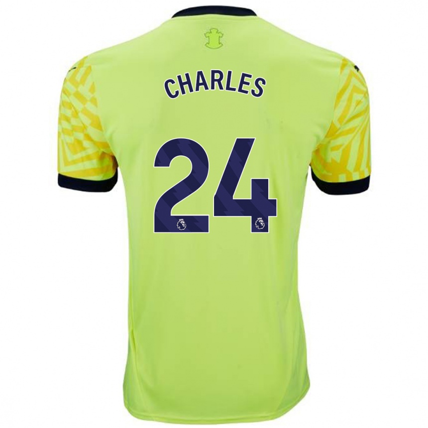 Enfant Football Maillot Shea Charles #24 Jaune Tenues Extérieur 2024/25 Canada