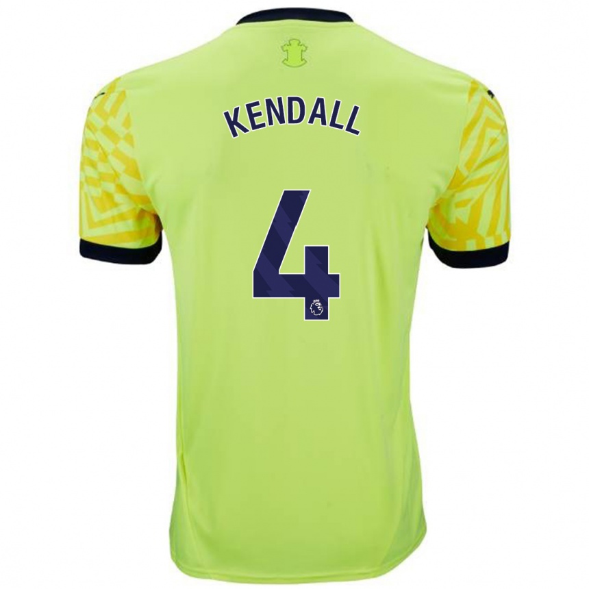 Kids Football Lucia Kendall #4 Yellow Away Jersey 2024/25 T-Shirt Canada