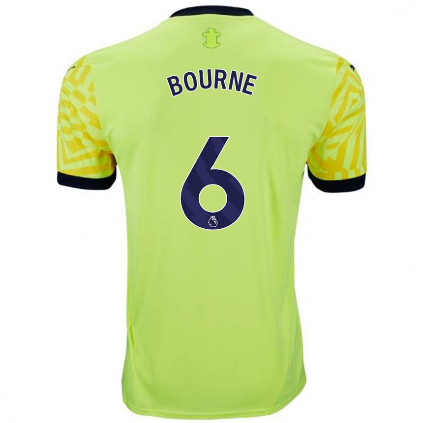 Kids Football Tara Bourne #6 Yellow Away Jersey 2024/25 T-Shirt Canada