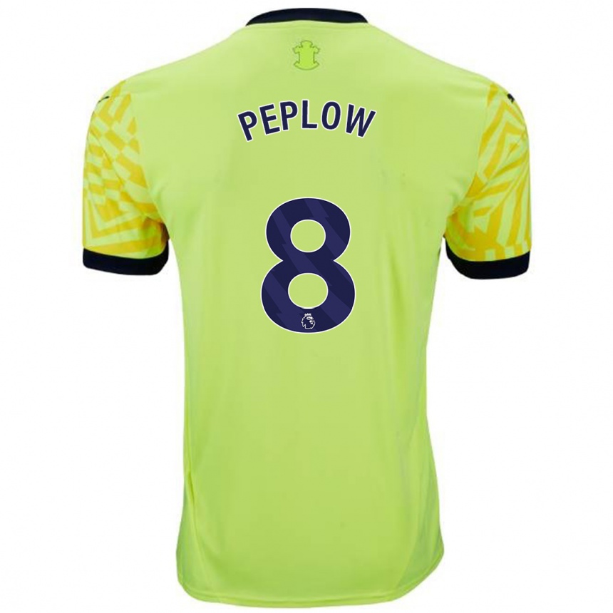 Kids Football Chloe Peplow #8 Yellow Away Jersey 2024/25 T-Shirt Canada