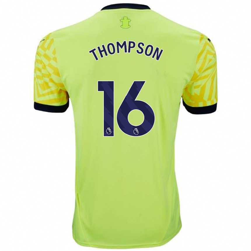 Kids Football Emma Thompson #16 Yellow Away Jersey 2024/25 T-Shirt Canada