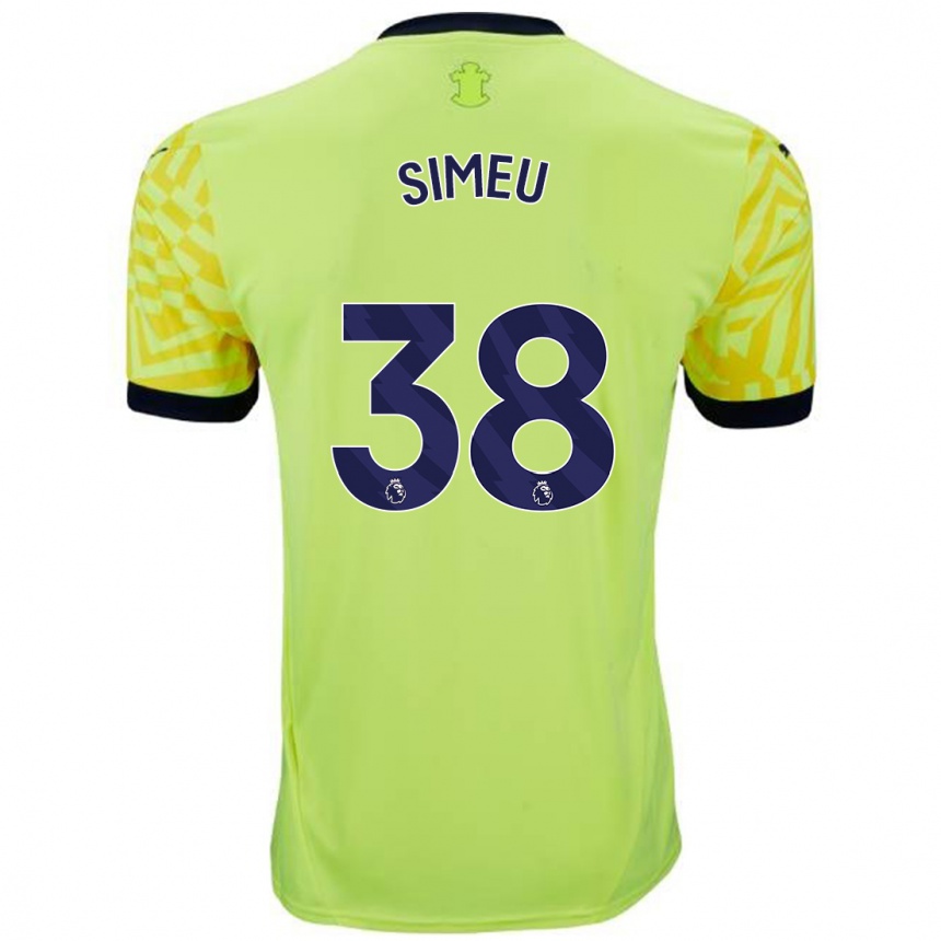 Kids Football Dynel Simeu #38 Yellow Away Jersey 2024/25 T-Shirt Canada