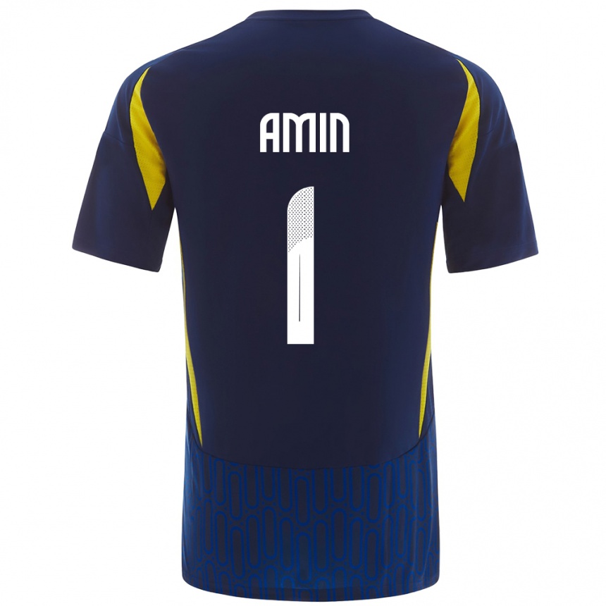 Kids Football Amin Al-Bukhari #1 Blue Yellow Away Jersey 2024/25 T-Shirt Canada