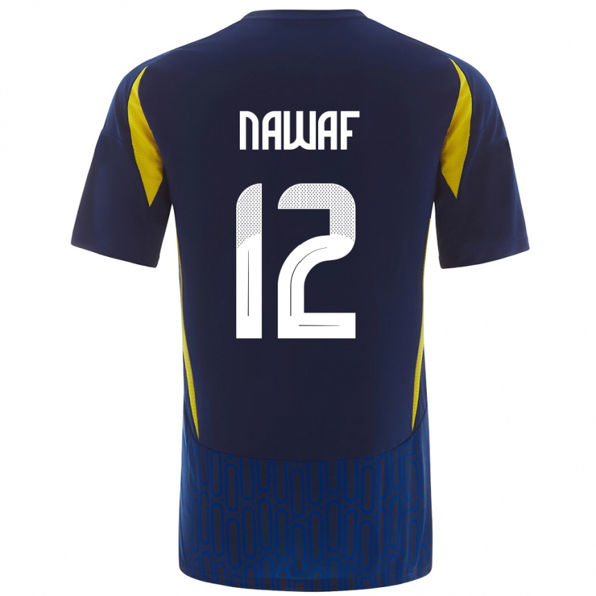 Kids Football Nawaf Al-Boushal #12 Blue Yellow Away Jersey 2024/25 T-Shirt Canada