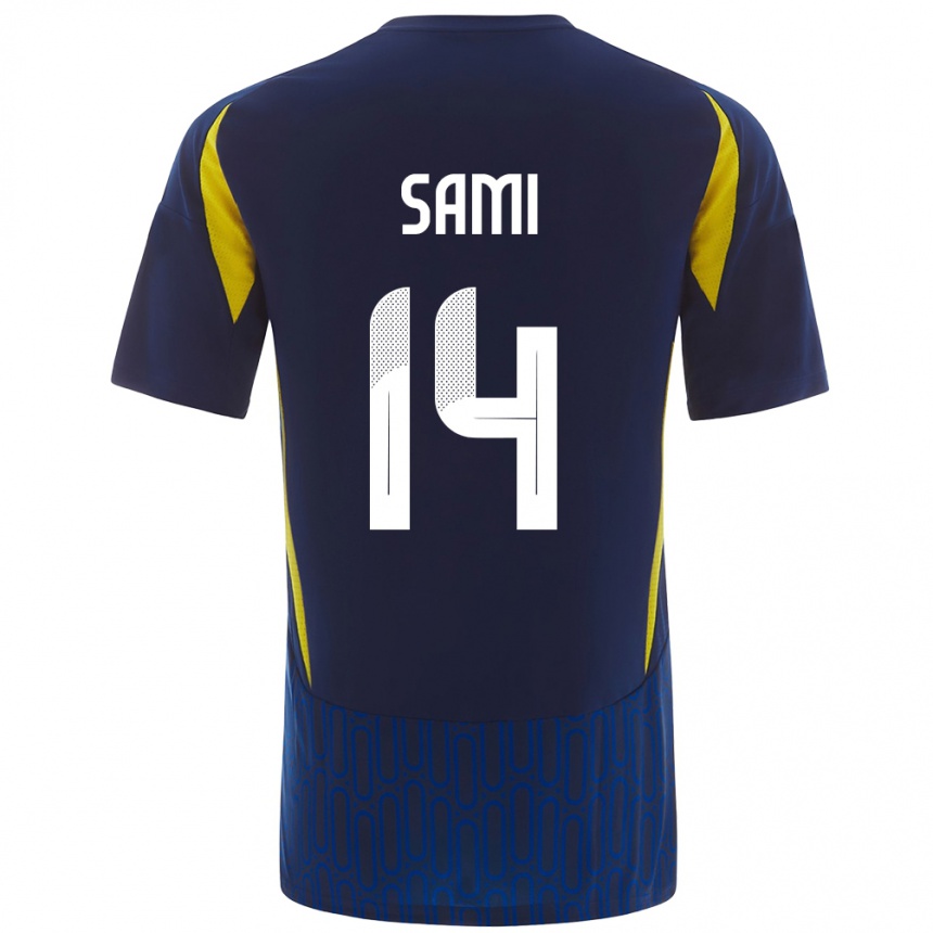 Kids Football Sami Al-Najei #14 Blue Yellow Away Jersey 2024/25 T-Shirt Canada