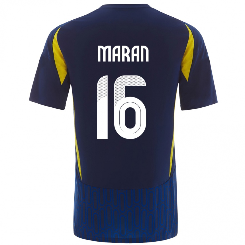 Kids Football Mohammed Maran #16 Blue Yellow Away Jersey 2024/25 T-Shirt Canada