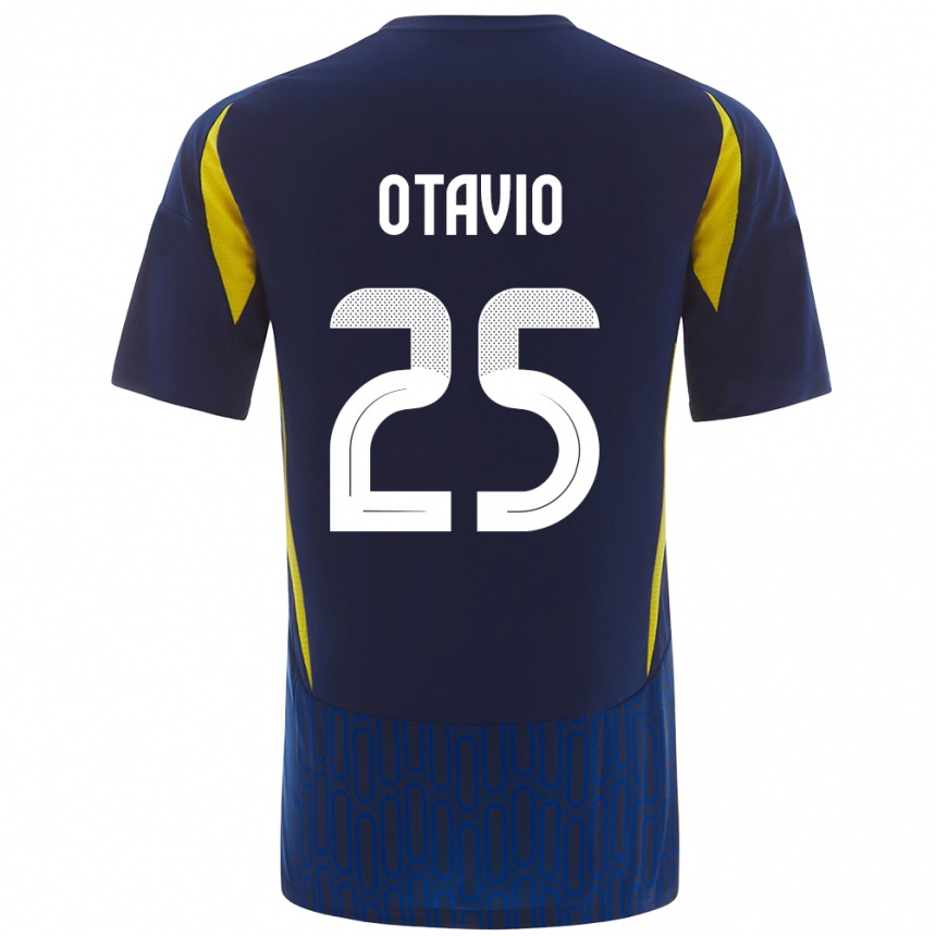 Kids Football Otávio #25 Blue Yellow Away Jersey 2024/25 T-Shirt Canada