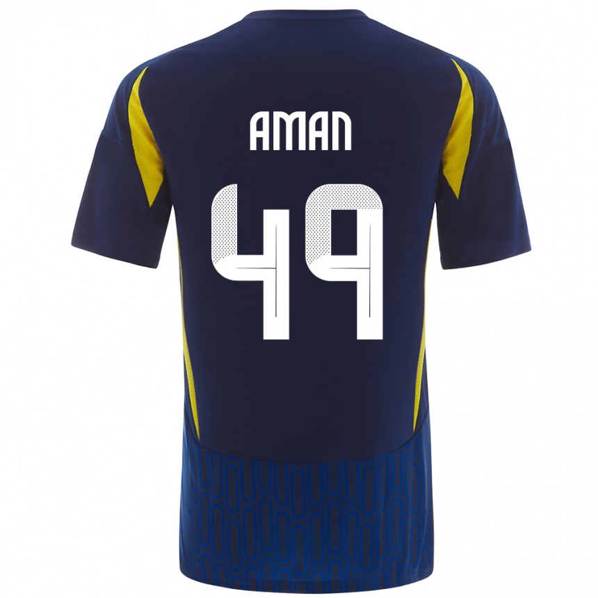 Kids Football Awad Aman #49 Blue Yellow Away Jersey 2024/25 T-Shirt Canada