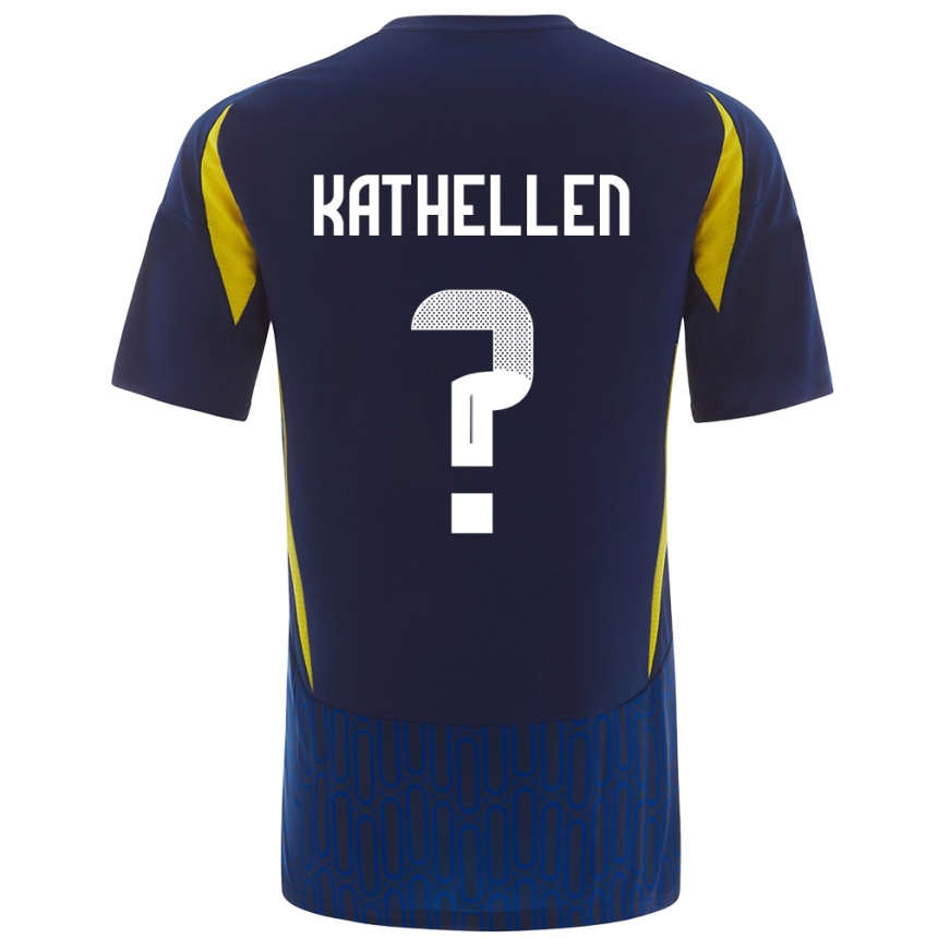 Kids Football Kathellen #0 Blue Yellow Away Jersey 2024/25 T-Shirt Canada