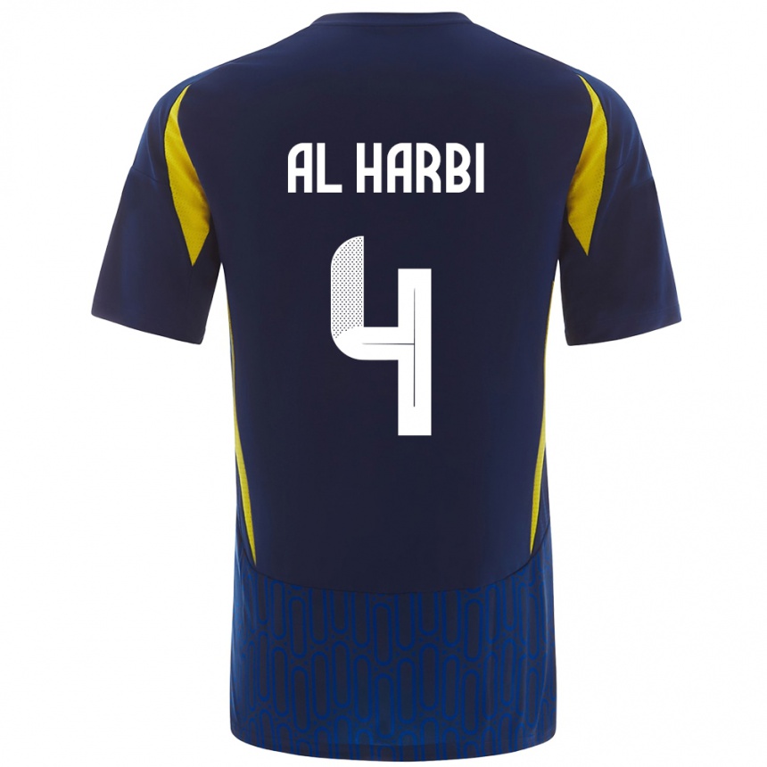 Kids Football Fay Al-Harbi #4 Blue Yellow Away Jersey 2024/25 T-Shirt Canada