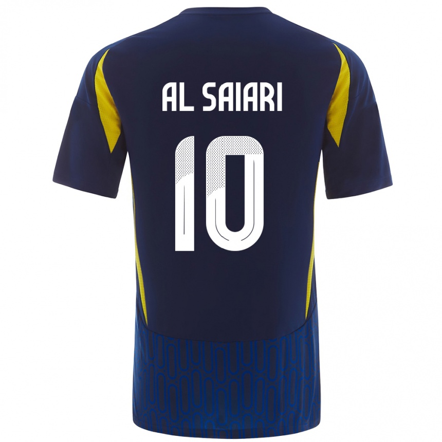 Kids Football Mubarkh Al-Saiari #10 Blue Yellow Away Jersey 2024/25 T-Shirt Canada