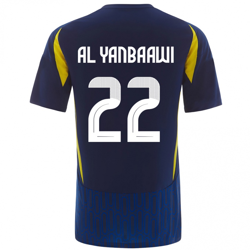 Kids Football Tahani Al-Yanbaawi #22 Blue Yellow Away Jersey 2024/25 T-Shirt Canada