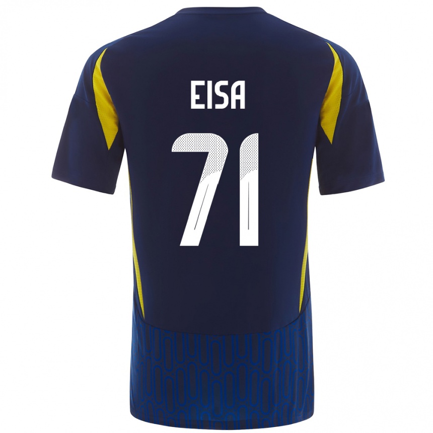 Enfant Football Maillot Bayan Eisa #71 Bleu Jaune Tenues Extérieur 2024/25 Canada